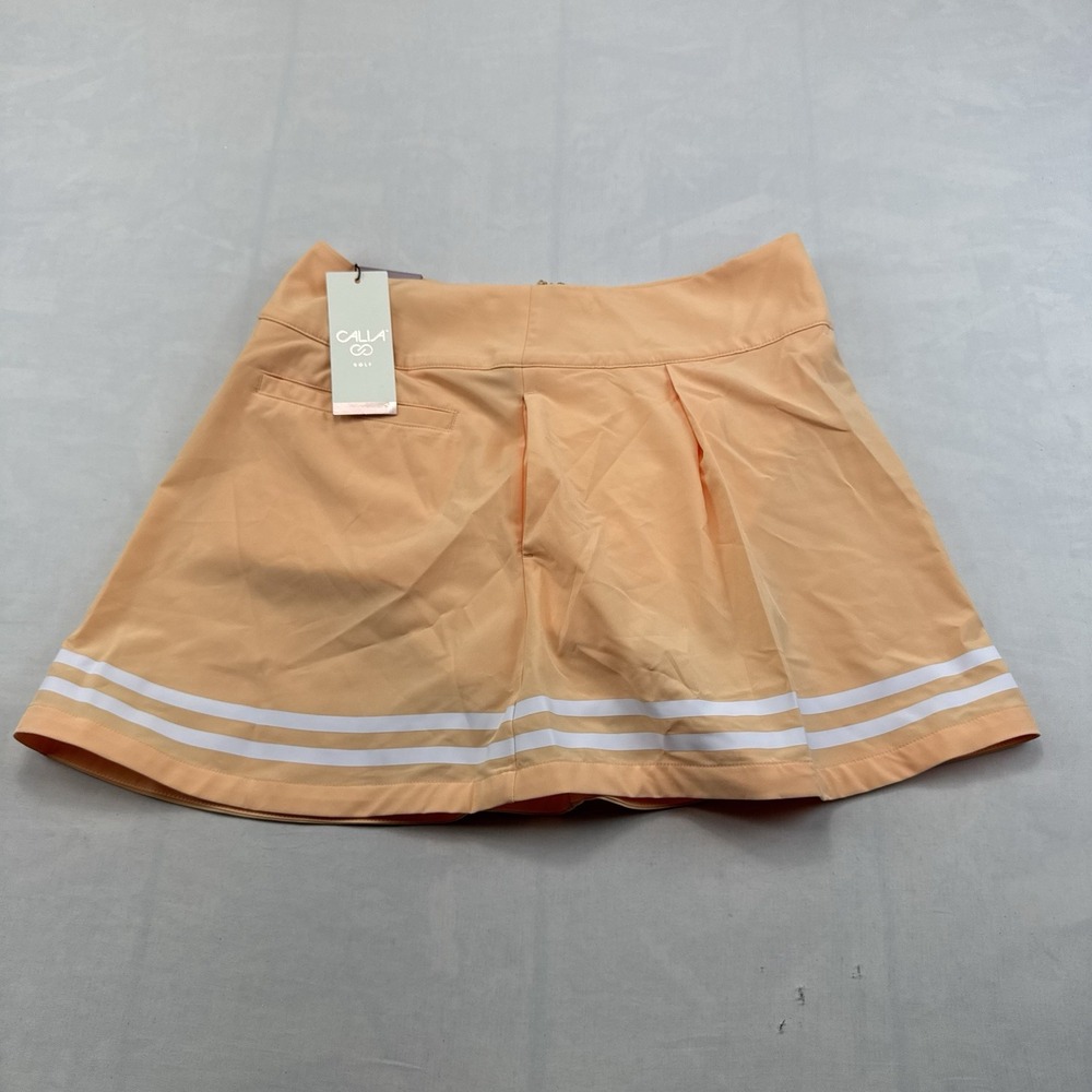 CALIA by Carrie Underwood Women's 6 Peach Golf Skort NWT 15" White Stripe